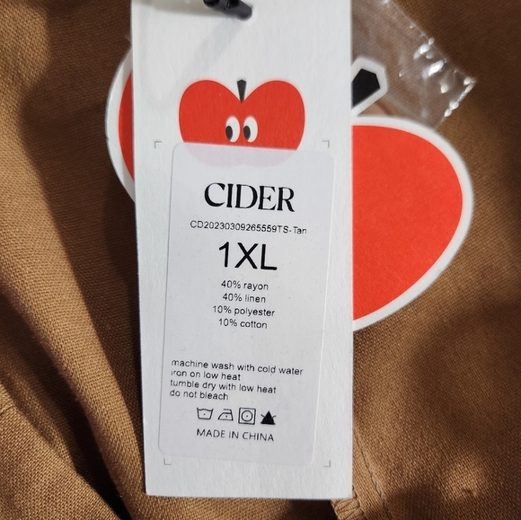 Cider Wmns Brown Linen Blend High Rise Wide Leg Pleated Crop Pants-Size 1XL NWT - Picture 6 of 7